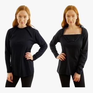 Women's Chemo Port Access Long Sleeve Shirt with Dual Zip Access, size 2XL